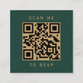 Budget Bourgogne Gold Agaat Green QR Code RSVP Informatiekaartje (Achterkant)