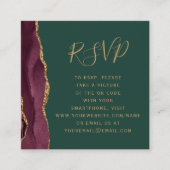 Budget Bourgogne Gold Agaat Green QR Code RSVP Informatiekaartje (Voorkant)