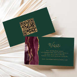 Budget Bourgogne Gold Agaat Green Wedding QR Code Informatiekaartje