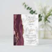 Budget Bourgogne Gold Agaat Marmer QR Code Huwelij (Staand voorkant)