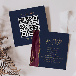 Budget Bourgogne Gold Agaat Navy QR Code RSVP Informatiekaartje