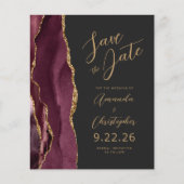 Budget Bourgogne Gold Agaat Script Save the Date (Voorkant)