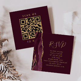 Budget Bourgogne Gold Agaat Wedding QR Code RSVP Informatiekaartje