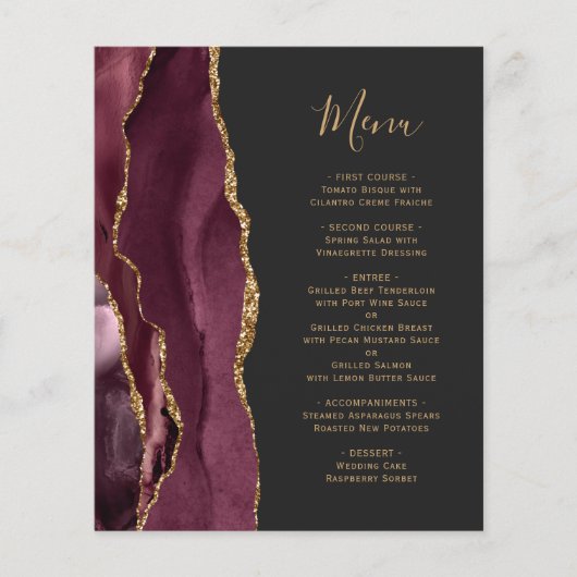 Budget Bourgogne Gold Agate Dark Weduwmenu (Voorkant)