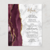 Budget Bourgogne Gold Agate Marble Wedding Menu (Voorkant)
