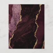 Budget Bourgogne Gold Agate Script Wedding Menu (Achterkant)