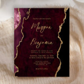 Budget Bourgogne Gold Agate Script Weduwen Invite