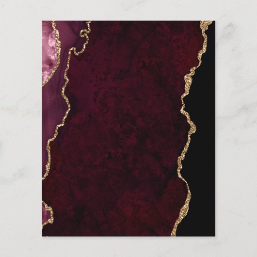 Budget Bourgogne Gold Agate Script Weduwen Invite (Achterkant)