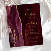 Budget Bourgogne Gold Agate Wedding Invitation