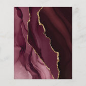 Budget Bourgogne Gold Agate Wedding Invitation (Achterkant)