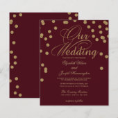 Budget Bourgogne Gold Confetti Weddenschap (Voorkant / Achterkant)