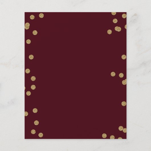 Budget Bourgogne Gold Confetti Weddenschap (Achterkant)