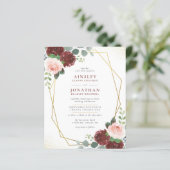 Budget Bourgogne Gold en Blush Pink Floral Wedding (Staand voorkant)