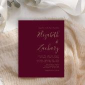 Budget Bourgogne Gold QR Code Weduwen Uitnodiging