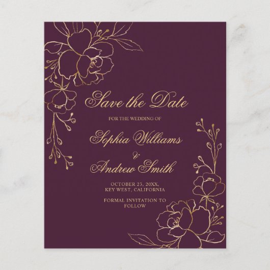 BUDGET Bourgogne & goudbloemen sparen de Datum Kaa (Voorkant)