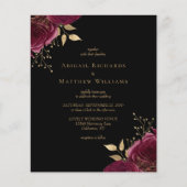 Budget Bourgogne Gouden Bloemen Zwart Trouwen (Voorkant)