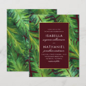 Budget Bourgogne & Green Tropical Leaves Wedding (Voorkant / Achterkant)