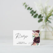 Budget Bourgogne & Light Pink Floral 2SMb Meal RSV Informatiekaartje (Staand voorkant)