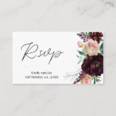 Budget Bourgogne & Light Pink Floral 2SMb Meal RSV Informatiekaartje (Voorkant)