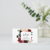 Budget Bourgogne, marine en roze Floral 2SM Meal R Informatiekaartje (Staand voorkant)