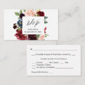 Budget Bourgogne, marine en roze Floral 2SM Meal R Informatiekaartje (Voorkant / Achterkant)