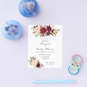 Budget Bourgogne Marsala Baby Shower Flyer (Enkel)