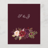 Budget Bourgogne Marsala & Pink Floral Menu - Burg (Achterkant)