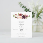 Budget Bourgogne Marsala & Roze Floral Wedding (Staand voorkant)