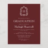 Budget Bourgogne Monogram Crest Graduation Party (Voorkant)
