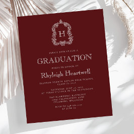 Budget Bourgogne Monogram Crest Graduation Party