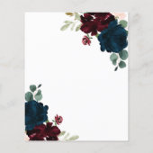 Budget Bourgogne & Navy Blue Flowers Wedding (Achterkant)