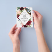 Budget Bourgogne, Navy & Blush Pink Vrijgezellenfe Flyer (Hand)