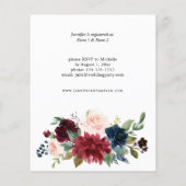 Budget Bourgogne, Navy & Blush Pink Vrijgezellenfe Flyer (Achterkant)