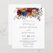 Budget Bourgogne Navy Oranje Herfst Bloemenbruilof (Voorkant / Achterkant)