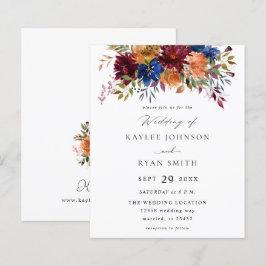 Budget Bourgogne Navy Oranje Herfst Bloemenbruilof