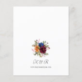 Budget Bourgogne & Oranje Herfst Floral Wedding Flyer (Achterkant)