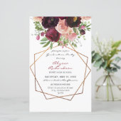 Budget Bourgogne & Pink Floral Lijst Afstudeerder (Staand voorkant)