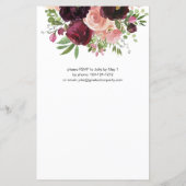 Budget Bourgogne & Pink Floral Lijst Afstudeerder (Achterkant)