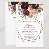 Budget Bourgogne & Pink Floral Lijst Afstudeerder (Voorkant / Achterkant)