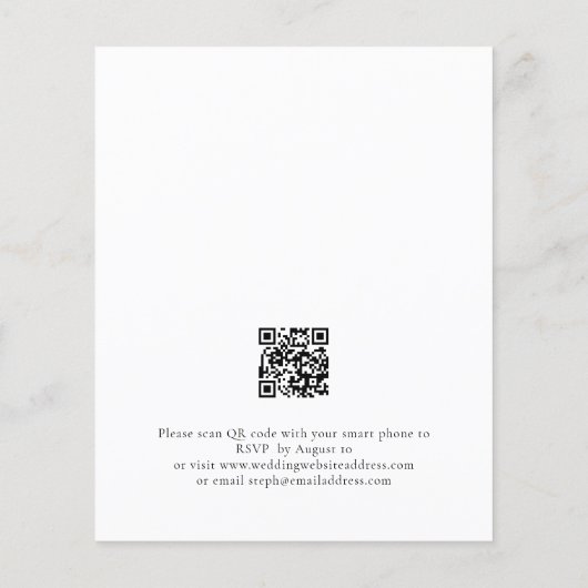 Budget Bourgogne Pink Floral QR Code Weddenschap U (Achterkant)