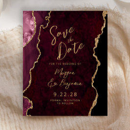 Budget Bourgogne Red Agate Script Save the Date