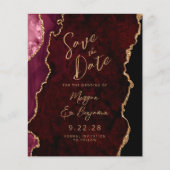 Budget Bourgogne Red Agate Script Save the Date (Voorkant)
