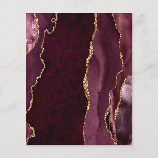 Budget Bourgogne Red Gold Agaat Wedding Menu (Achterkant)