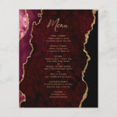 Budget Bourgogne Red Gold Agaat Wedding Menu (Voorkant)