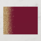 Budget Bourgogne Red Gold Glitter Save the Date (Achterkant)