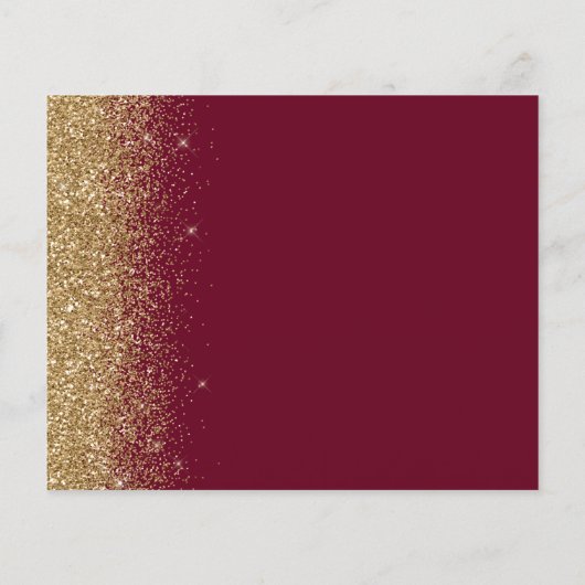Budget Bourgogne Red Gold Glitter Save the Date (Achterkant)