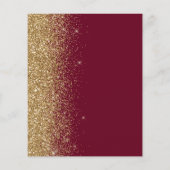 Budget Bourgogne Rood Goud Glitter Trouwmenu (Achterkant)