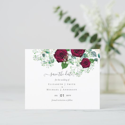 BUDGET  Bourgogne Roos Eucalyptus Bruiloft (Staand voorkant)