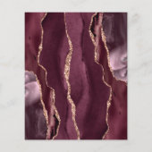 Budget Bourgogne Roos Gold Agate Dark Wedding Menu (Achterkant)