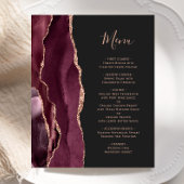 Budget Bourgogne Roos Gold Agate Dark Wedding Menu